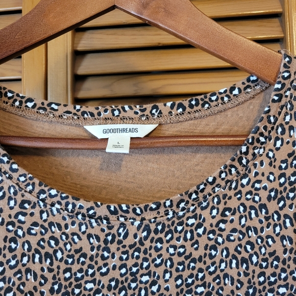 Goodthreads Leopard Print Dress with Ruffled Sleeves - Picture 4 of 6